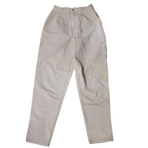 Vtg LL Bean Pants Sz 6 26x30 Khaki Beige Tan Flannel Lined Pleated Made In USA